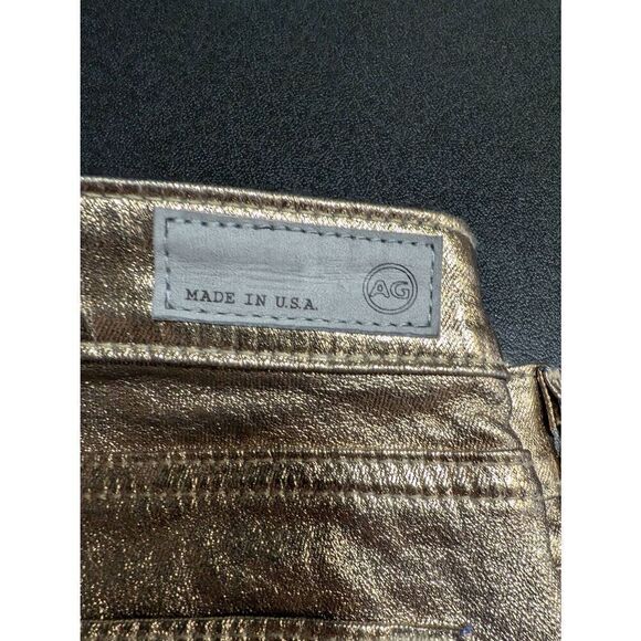 AG Adriano Goldshmeid Skinny Jean in Metallic Gold Women’s 26R - Picture 4 of 8